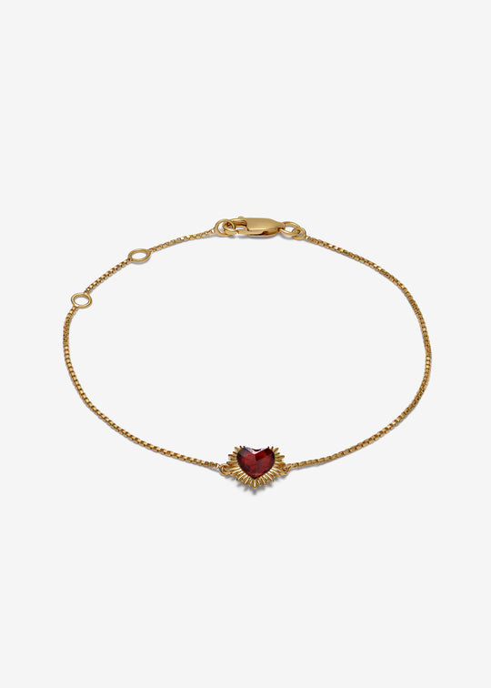 Rachel Jackson | Electric Love Garnet Heart Bracelet