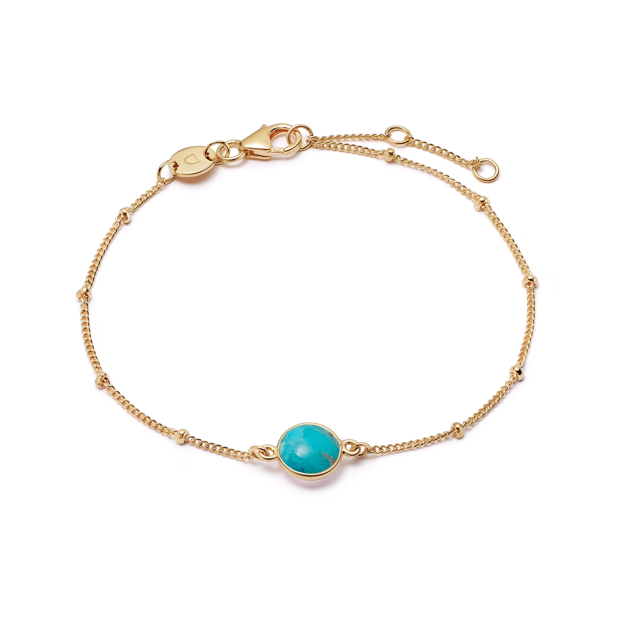 Daisy London Turquoise Healing Stone 18ct Gold Plated Bracelet