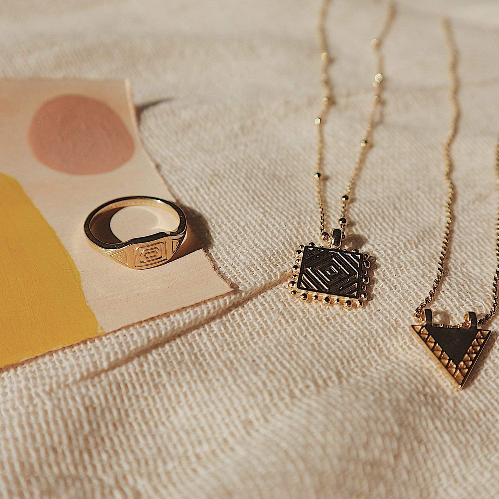 Daisy London |  Artisan Triangle Nomad Gold Plate Necklace