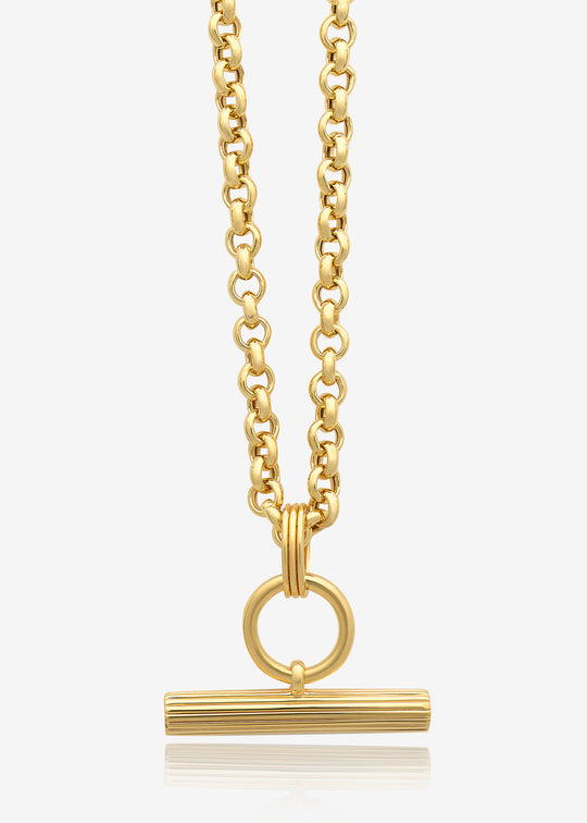 Rachel Jackson | Chunky gold plated T-Bar Necklace