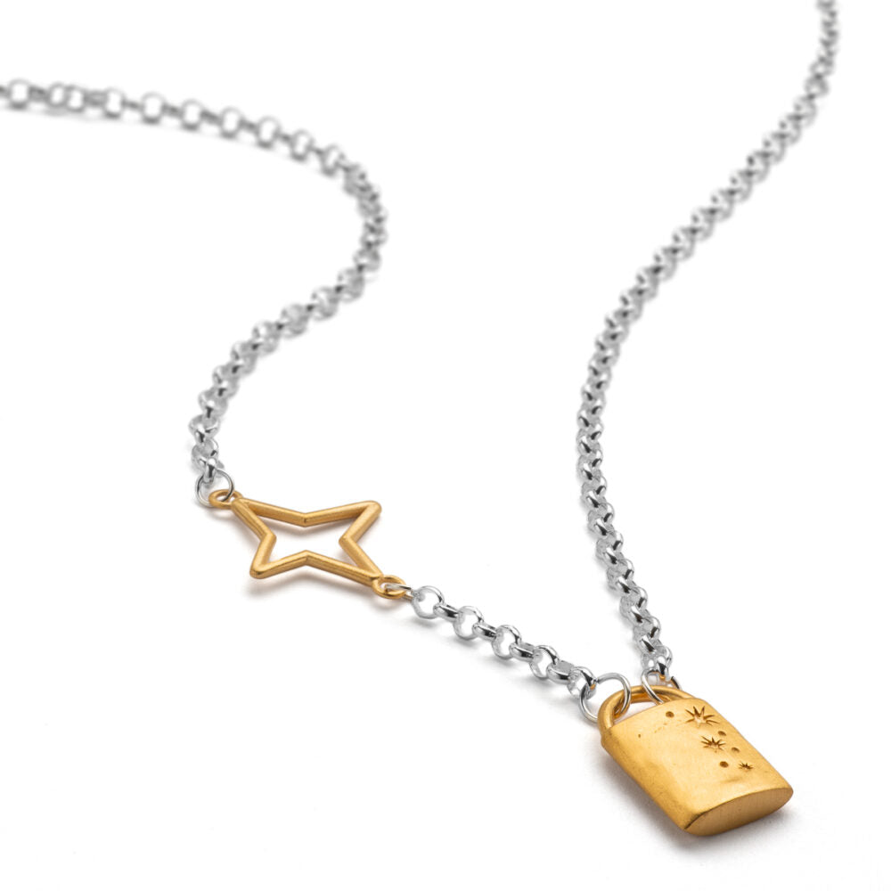 Chambers & Beau | Silver & Gold Padlock Necklace