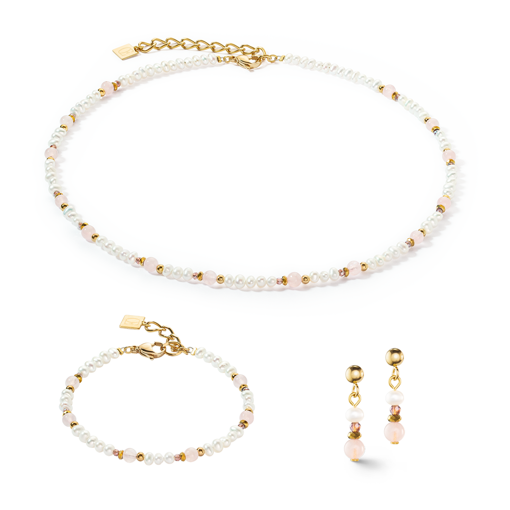 Coeur De Lion | Freshwater Pearls & Rose Quartz Bracelet