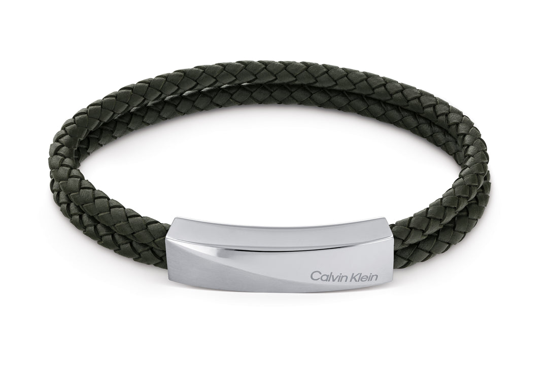 Calvin Klein | Braided Khaki Green Double strand Bracelet