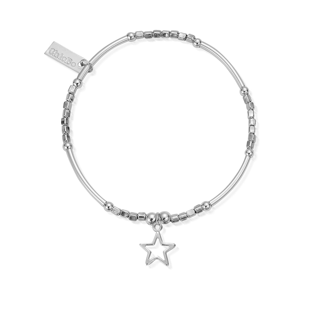 ChloBo |  Open Star Mini Noodle Sterling Silver Bracelet