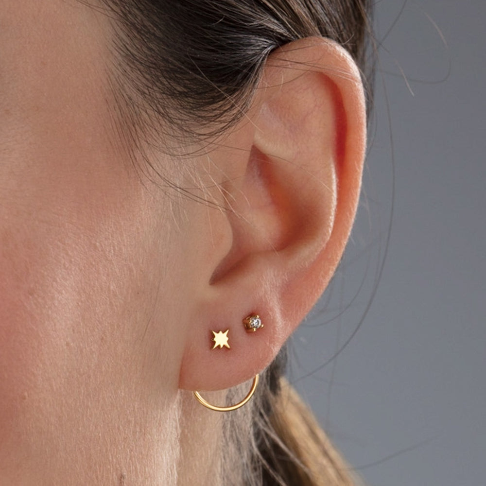 Scream Pretty |  Clear stones & Gold Plate Tiny Stud Earrings