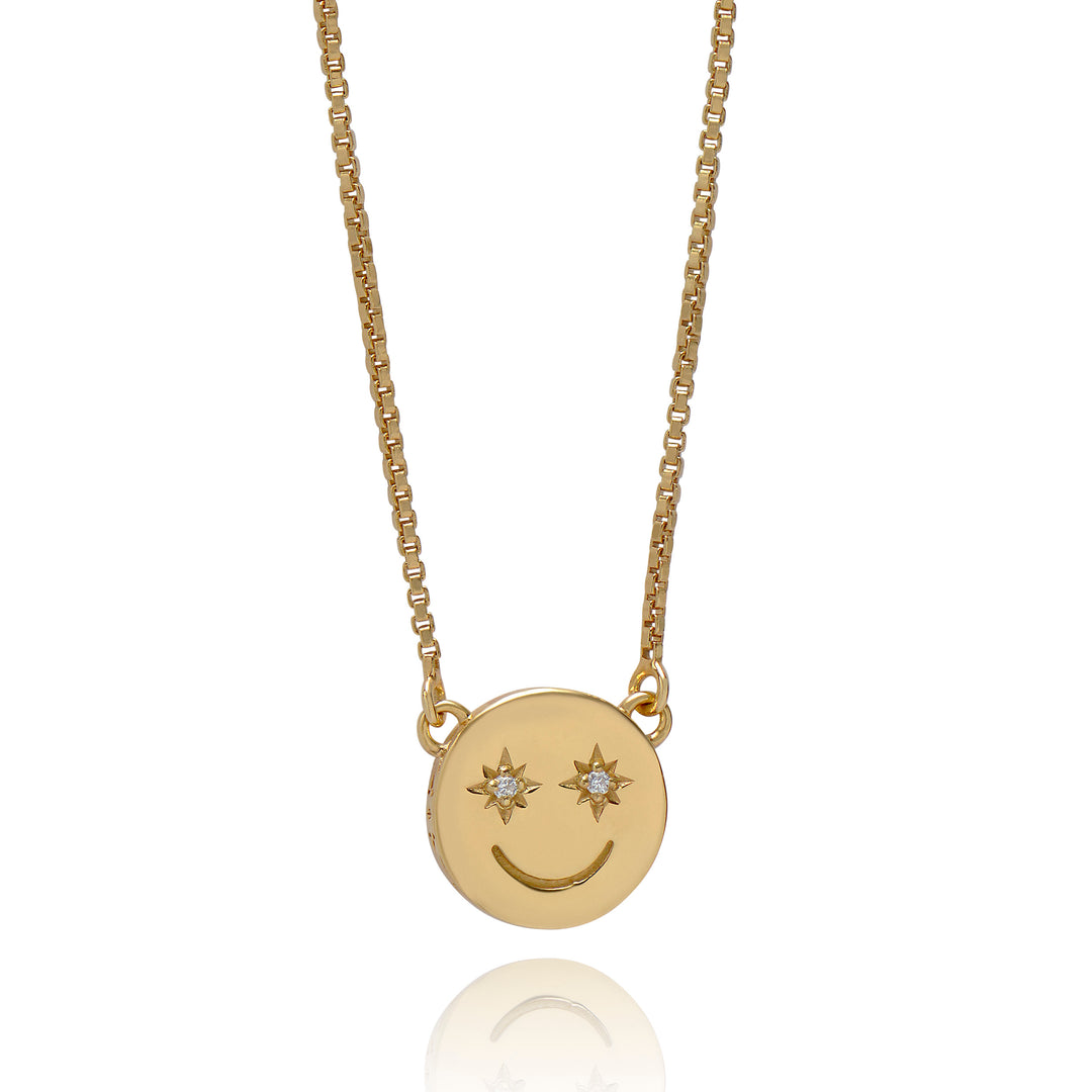 Rachel Jackson |  Mini Rainbow Happy Face Gemstone Necklace