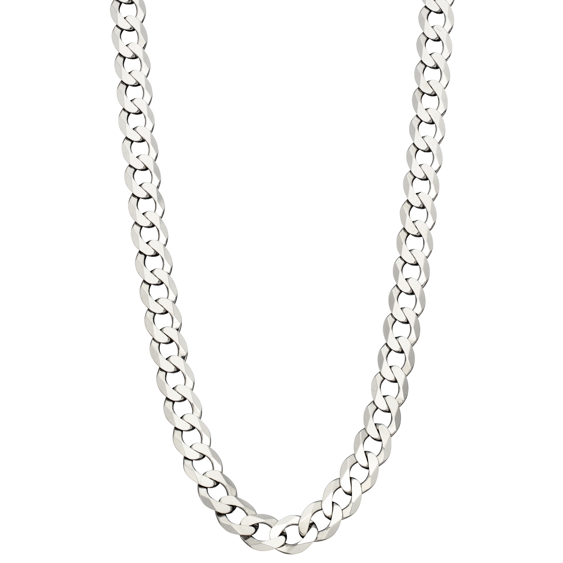 Fred Bennett Platinum Plated Diamond Cut Curb Necklace
