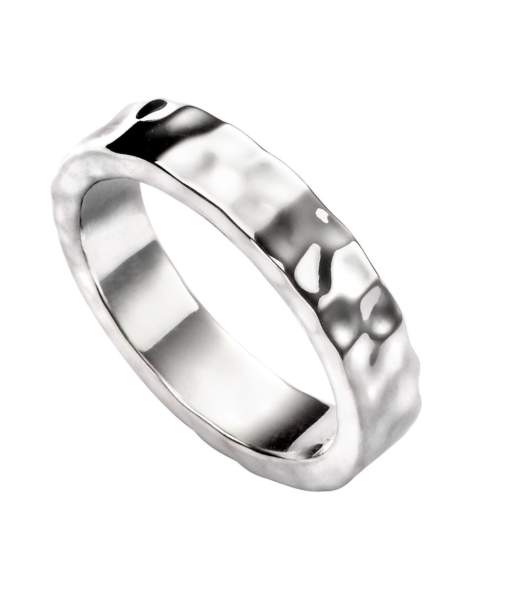 Penmans |  Gents Sterling Silver Hammered Plain Ring
