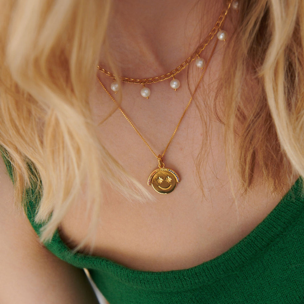 Rachel Jackson |  Rainbow Happy Face Gemstone Necklace