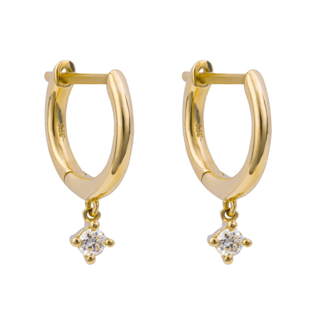 9ct Yellow Gold Diamond Drop Earrings Penman Watch Jewellery