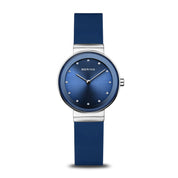 Bering | Classic Polished Navy Silicone Watch