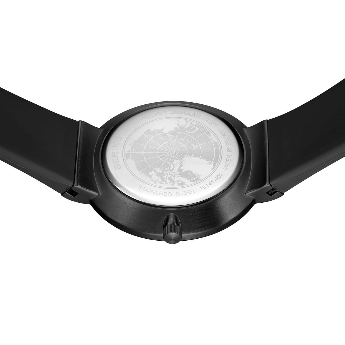 Bering | Stainless Steel & black Silicon 40mm Watch