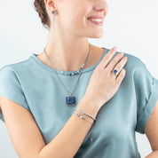Coeur De Lion | Amulet Square Pendant in Blue & Silver