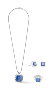 Coeur De Lion | Amulet Square Pendant in Blue & Silver