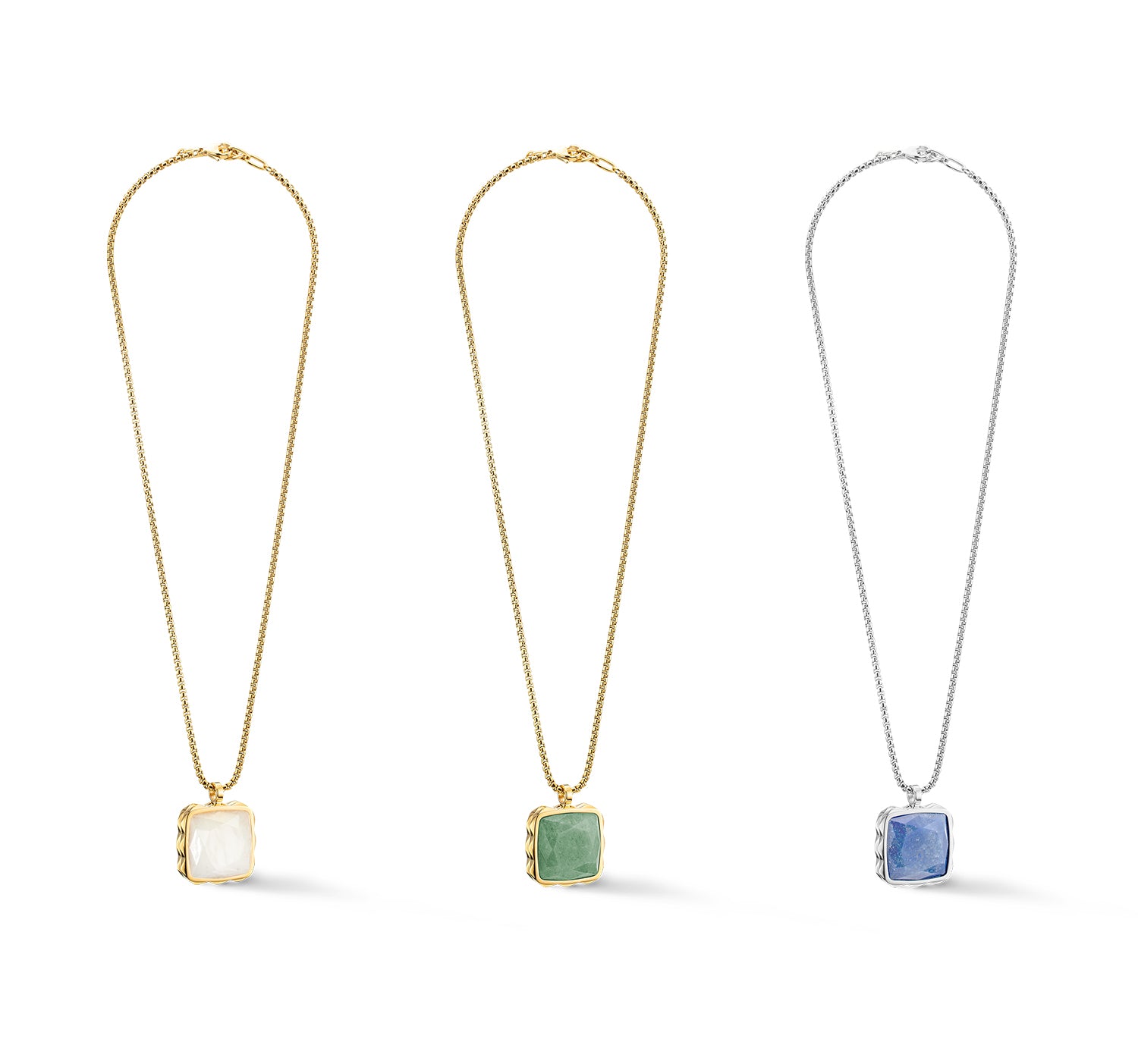 Coeur De Lion | Amulet Square Pendant in Blue & Silver