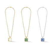 Coeur De Lion | Amulet Square Pendant in Blue & Silver