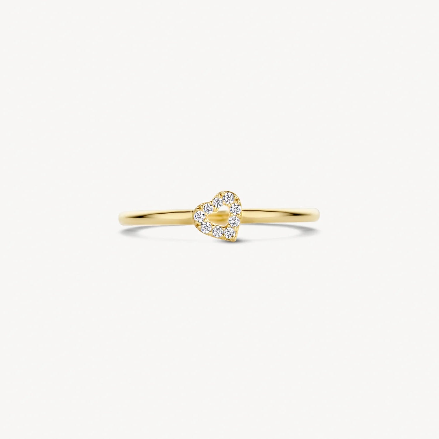 Blush Gold | 14K Yellow Gold Zirconia Heart Ring