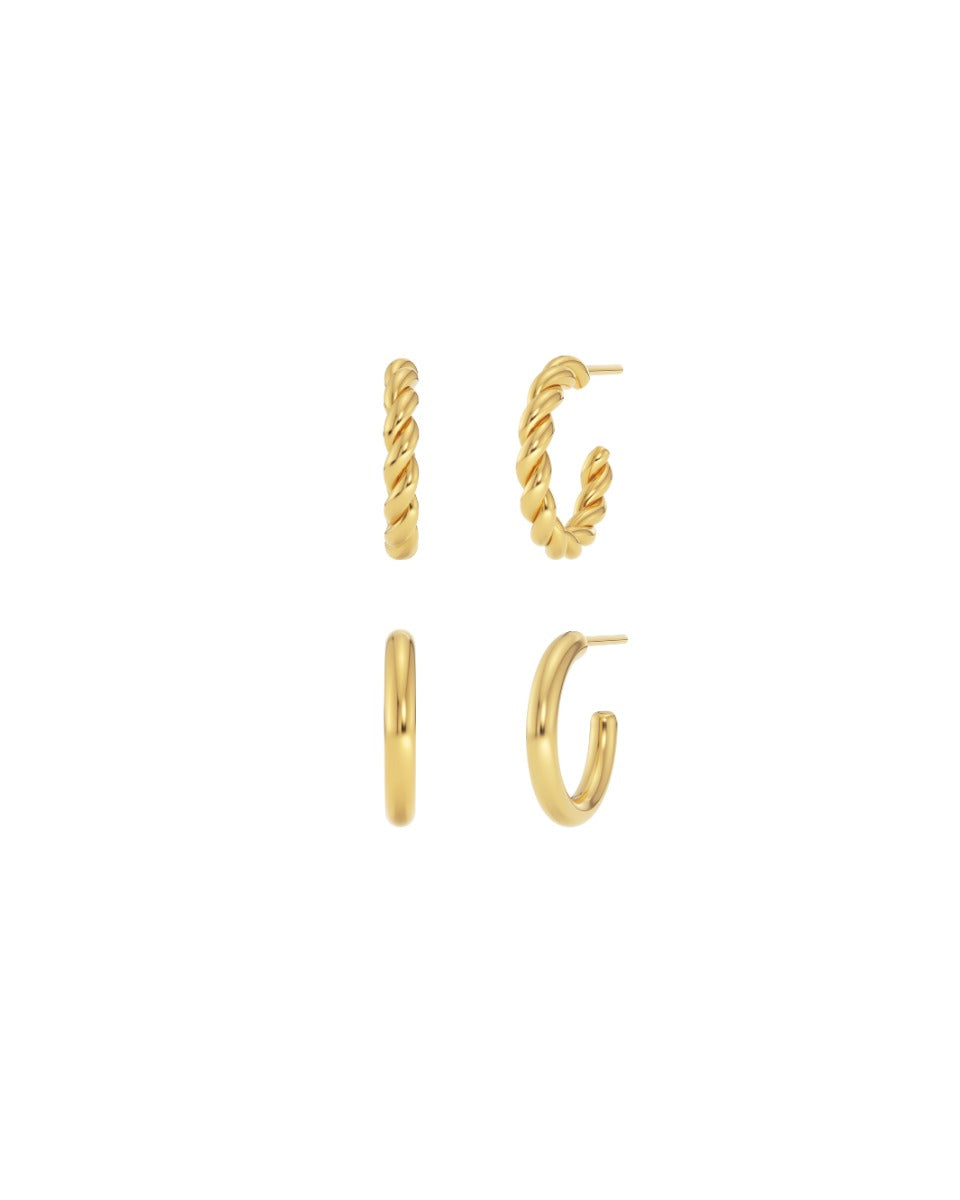 Edblad | Duo Pair Creoles Gold Plate