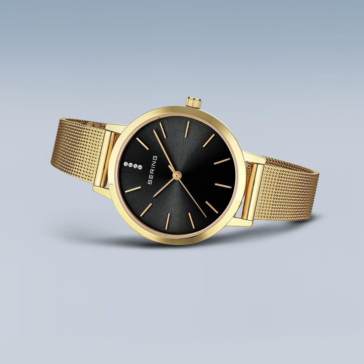 Bering | Classic Polished Gold & Black watch
