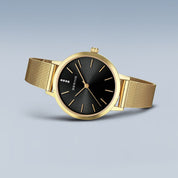 Bering | Classic Polished Gold & Black watch