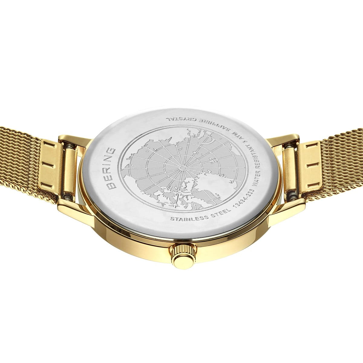 Bering | Classic Polished Gold & Crystal watch