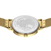 Bering | Classic Polished Gold & Crystal watch