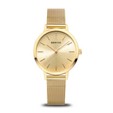 Bering | Classic Polished Gold & Crystal watch