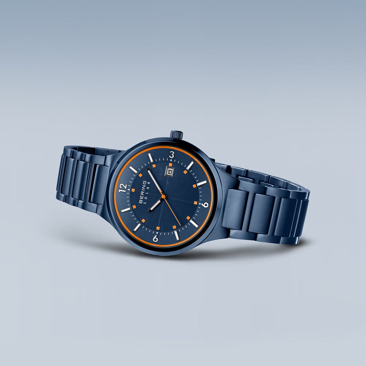 Bering | Polished Blue Solar Powered Watch