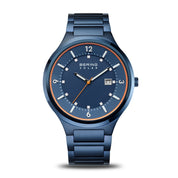 Bering | Polished Blue Solar Powered Watch