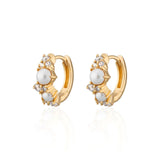 Scream Pretty | Hannah Martin Pearl Gold Plate Huggie Hoops