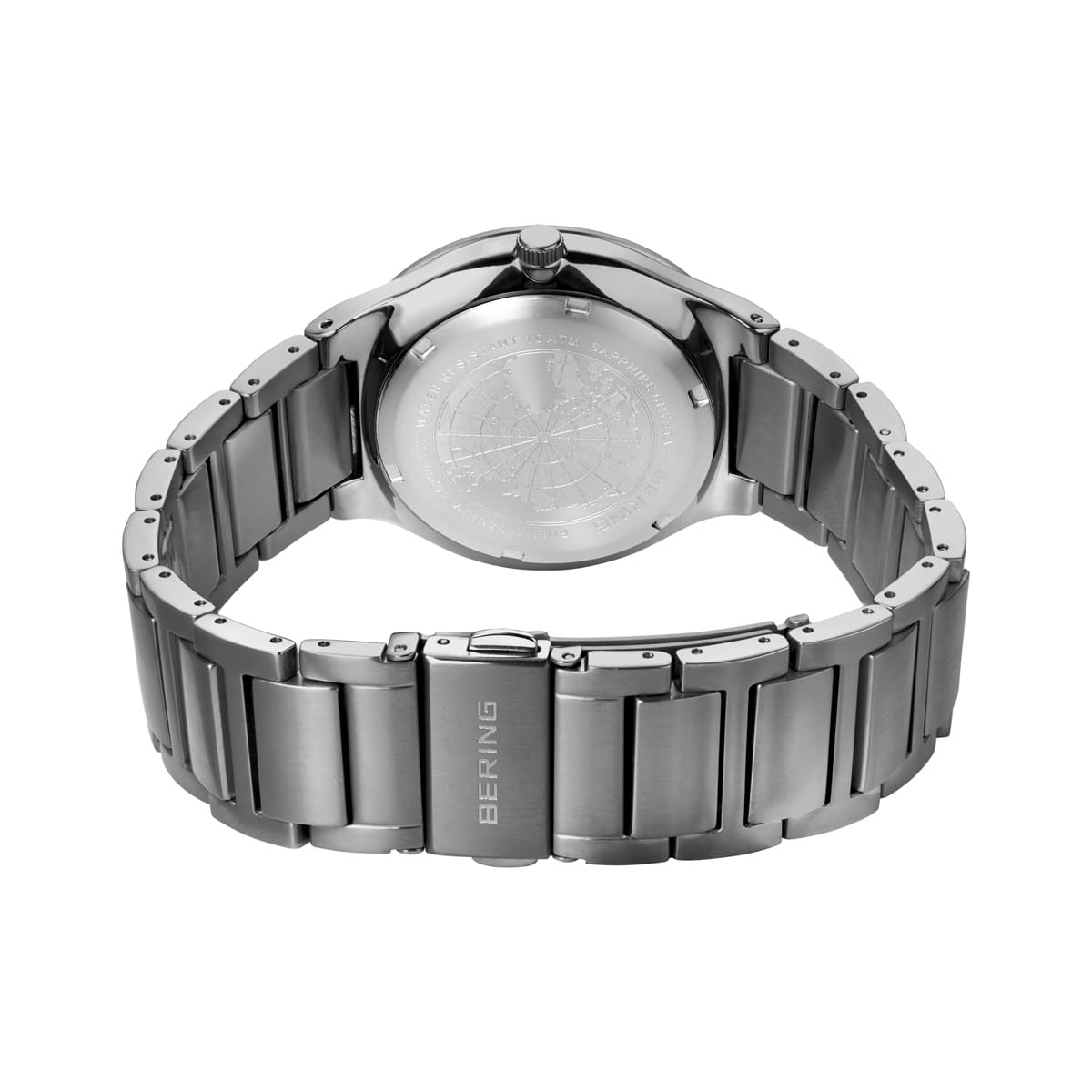 Bering | Brushed Silver & Navy Solar Powered Watch