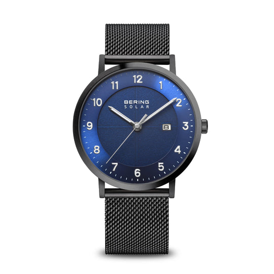 Bering |  Solar Collection Navy and Black Mesh watch