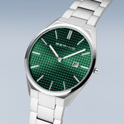 Bering |  Automatic 48mm Silver & Green Bracelet Watch