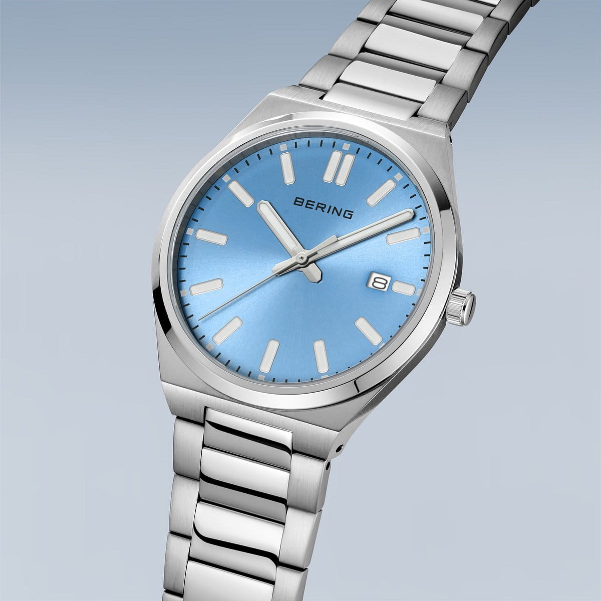 Bering | Silver classic Blue Dial 45mm Watch