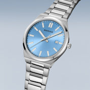 Bering | Silver classic Blue Dial 45mm Watch