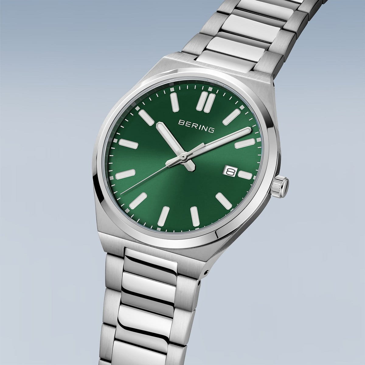 Bering | Silver classic Green Dial 45mm Watch