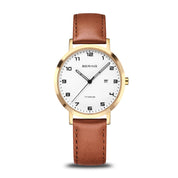 Bering | Titanium & Leather 34mm Number dial