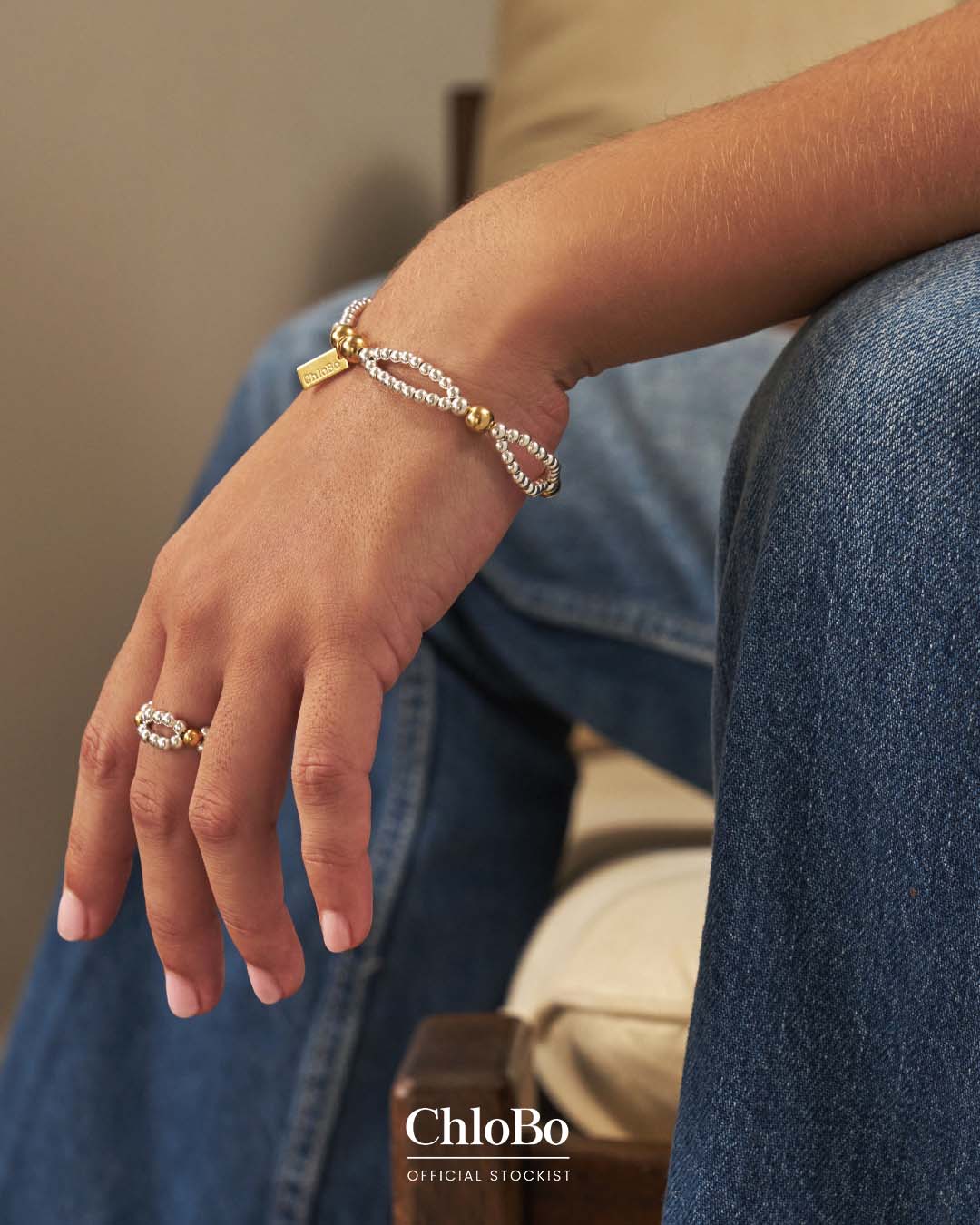 ChloBo | Gold & Silver Entwined Double Ring