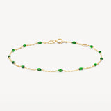 Blush Gold | 14K Yellow Gold & Green Resin Bracelet