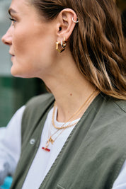 Rachel Jackson | Large Bevelled Hexagon Gold Plate Hoops