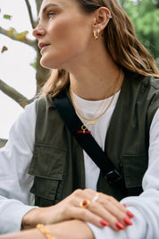 Rachel Jackson | Mini Bevelled Hexagon Gold Plate Hoops