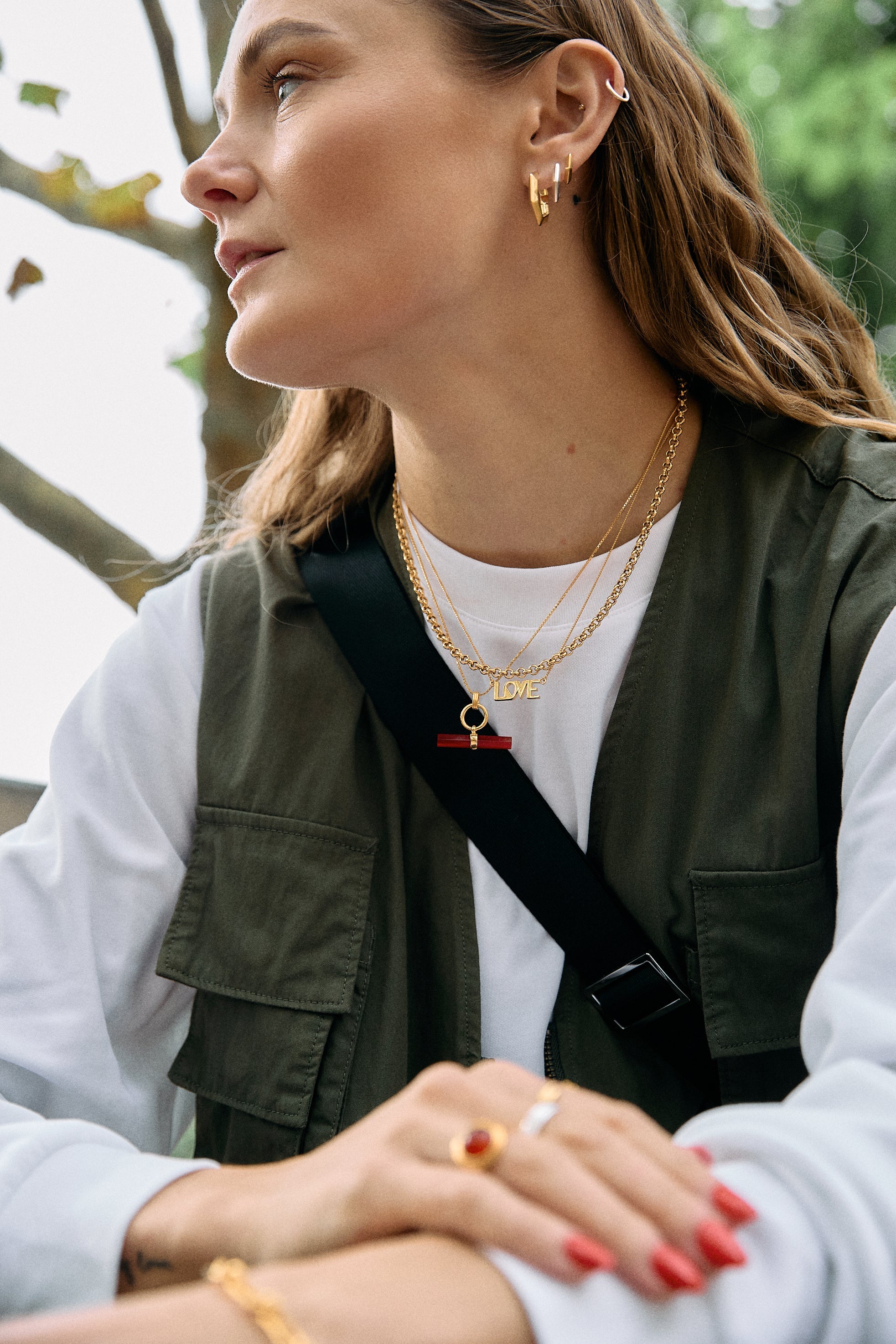 Rachel Jackson | Mini Bevelled Hexagon Gold Plate Hoops