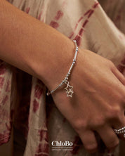 ChloBo | Dainty Moon Cut Sparkle Interlocking Star Bracelet