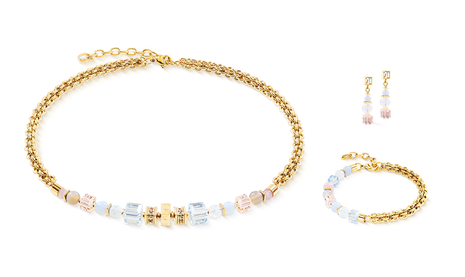 Coeur De Lion | Nexus Cube Bracelet in Gold + Pastel