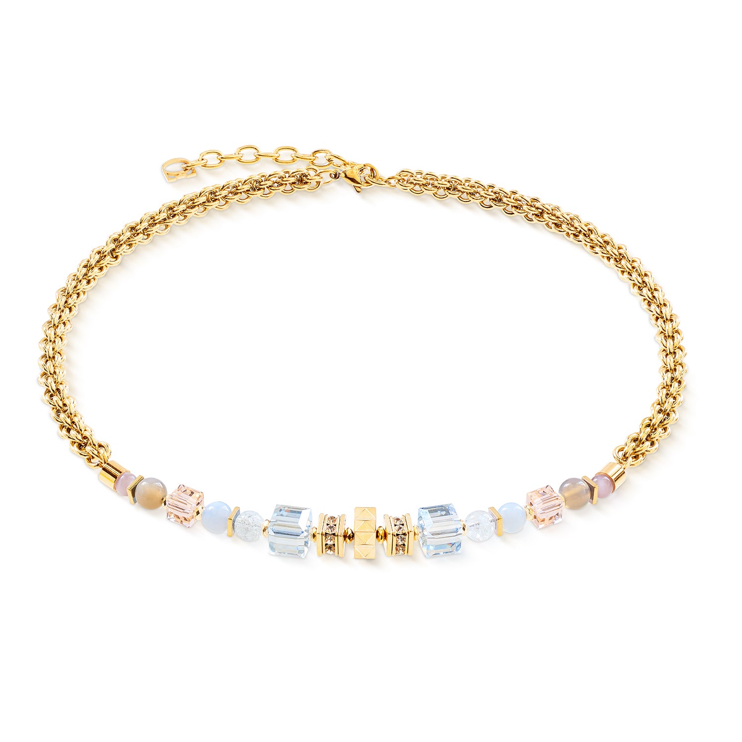 Coeur De Lion | Nexus Cube Necklace in Gold + Pastel