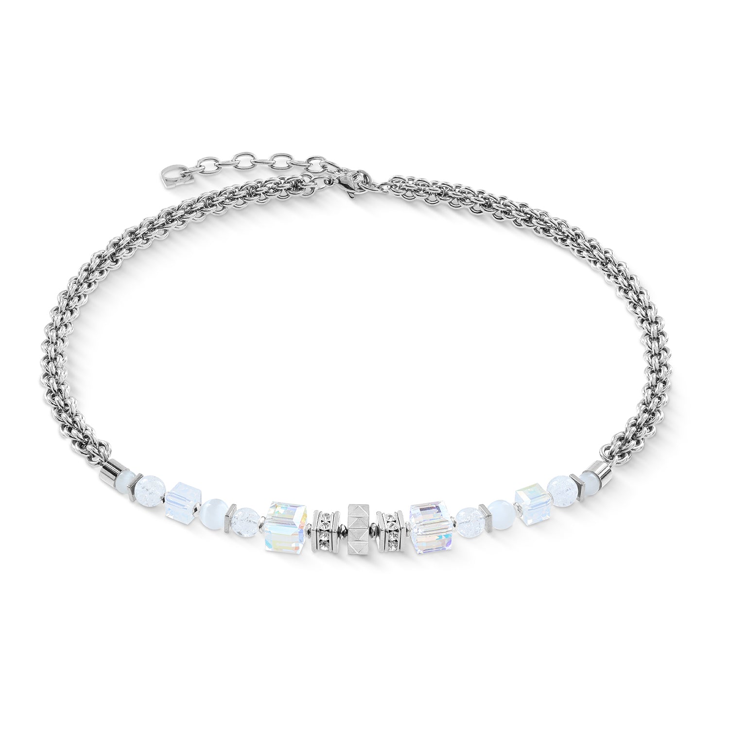 Coeur De Lion | Nexus Cube Necklace in Silver + White