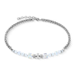 Coeur De Lion | Nexus Cube Necklace in Silver + White
