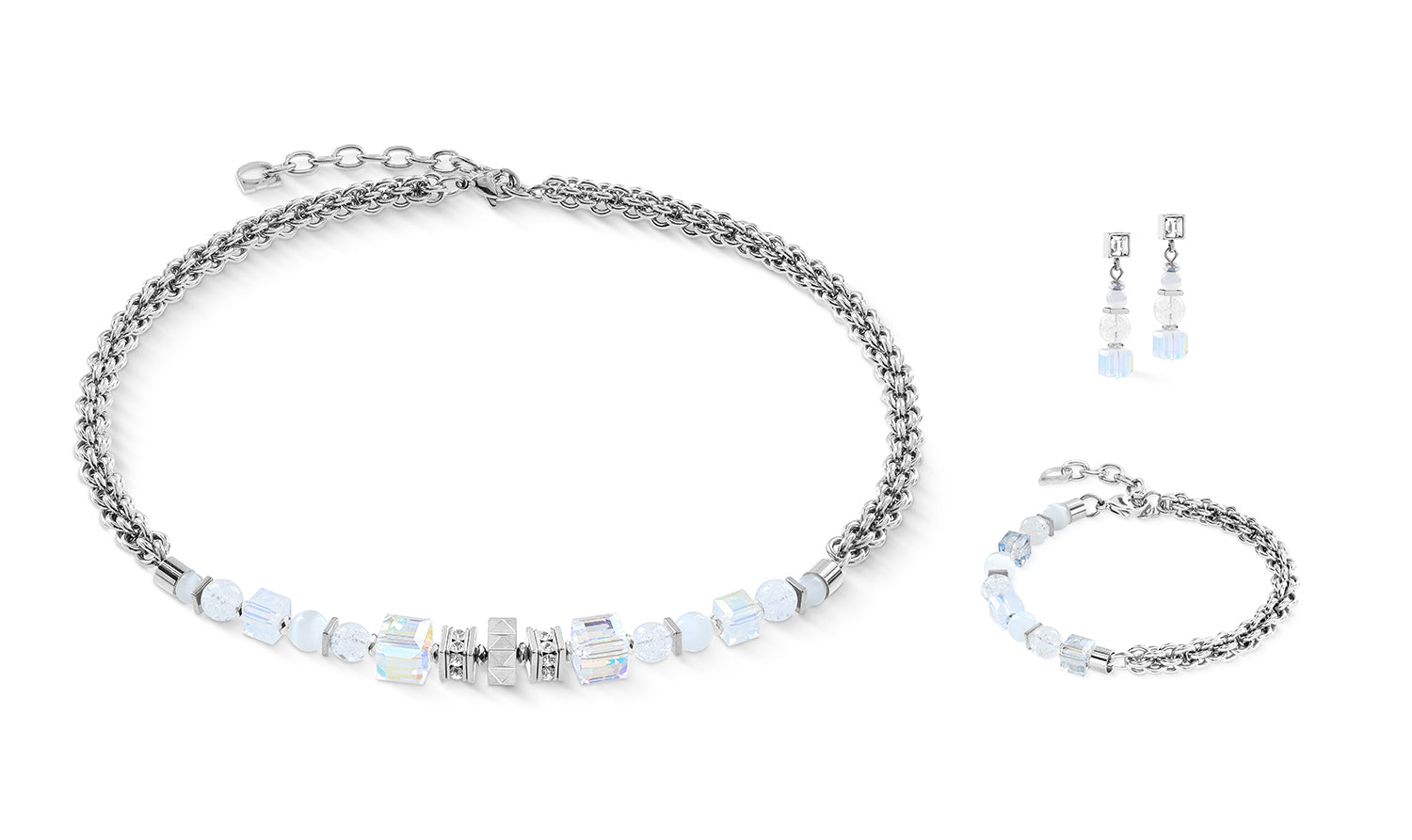 Coeur De Lion | Nexus Cube Bracelet in Silver + White