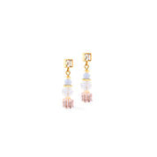 Coeur De Lion | Nexus Cube Earrings in Gold + Pastel