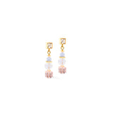 Coeur De Lion | Nexus Cube Earrings in Gold + Pastel